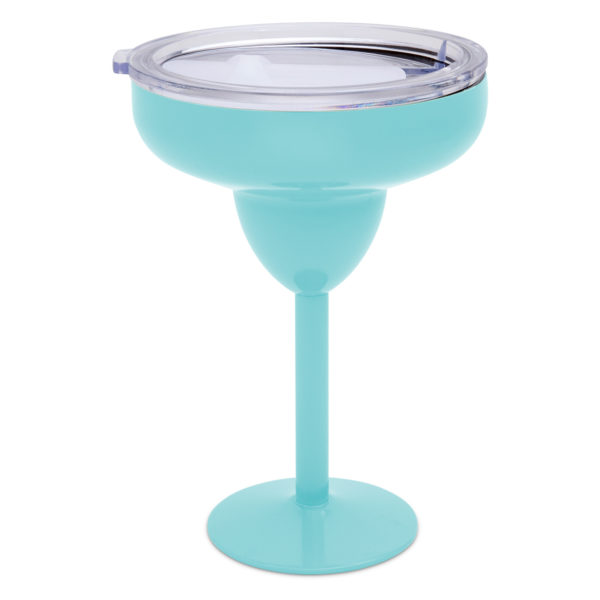 Blue Vacuum-Insulated Metal Margarita Glass